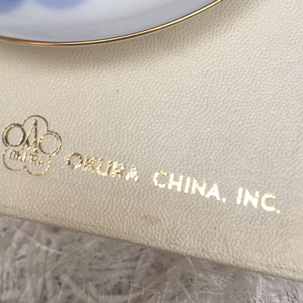 Okura China Fine Porcelain Art Blue Rose Cup Set - Picture 3 of 14